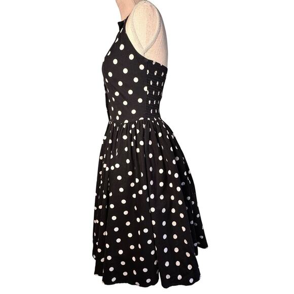 Vintage 80s 90s Robbie Bee Polka Dot Halter Midi Dress Women Sz 8 Marilyn Monroe - Picture 2 of 16